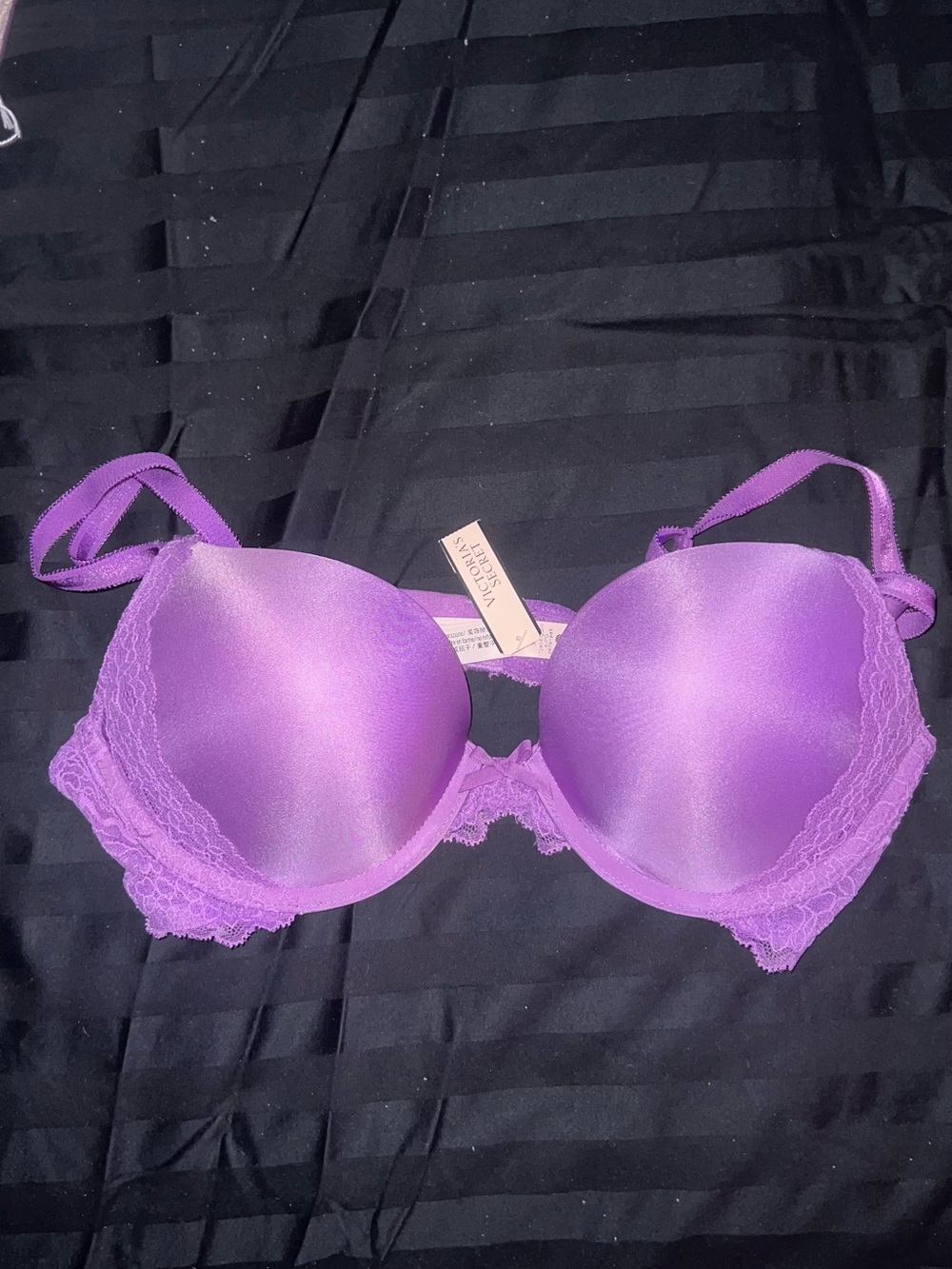 Victoria's Secret Lavender Lace-Trim Push-Up Bra